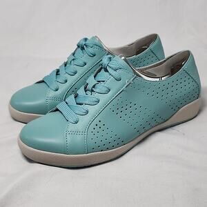 DANSKO ORLI NAPPA PERFORATED SNEAKERS NIB LADIES 37 AQUA BLUE